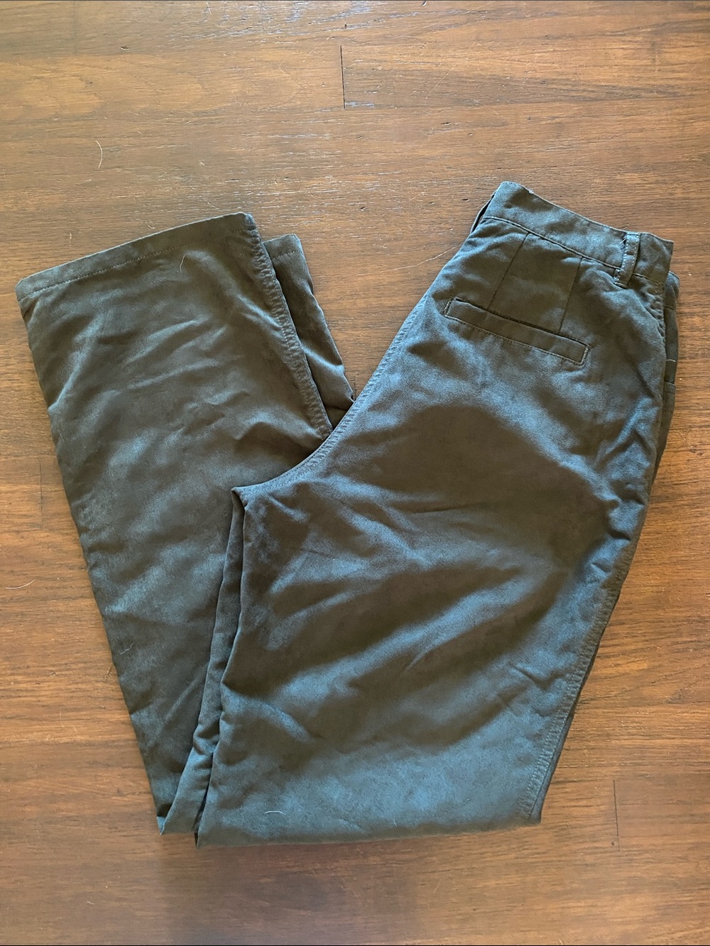 Woman’s Dark Green suede dress pant